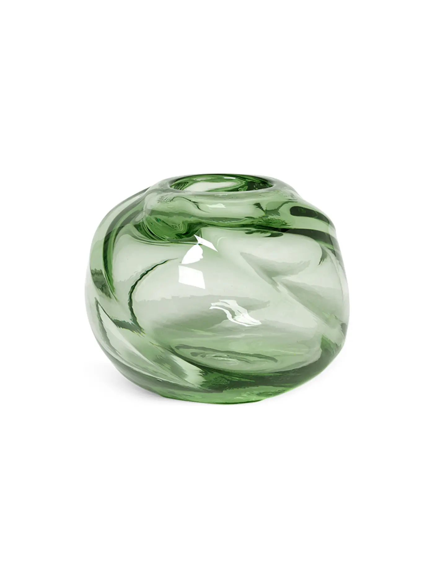 FERM LIVING | Vase Water Swirl 16cm Rund | grün